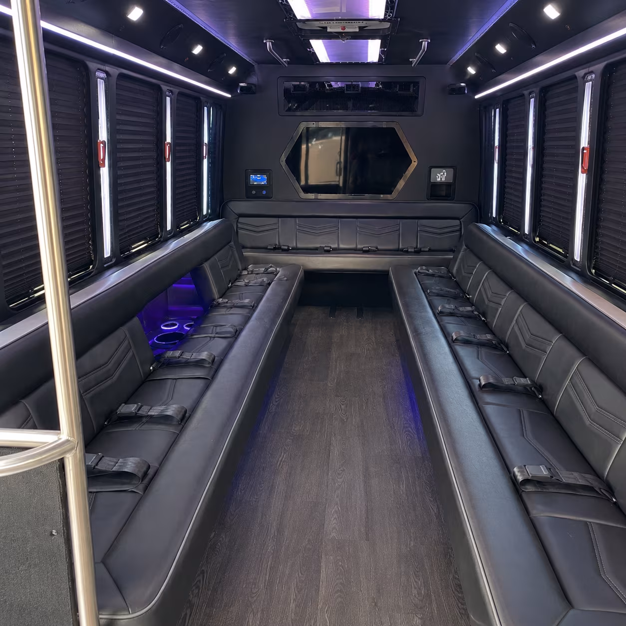 loveland 18 passenger party bus interior