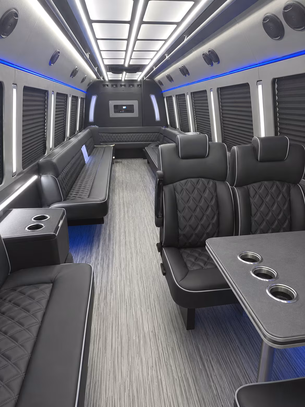 loveland 25 passenger party bus inside